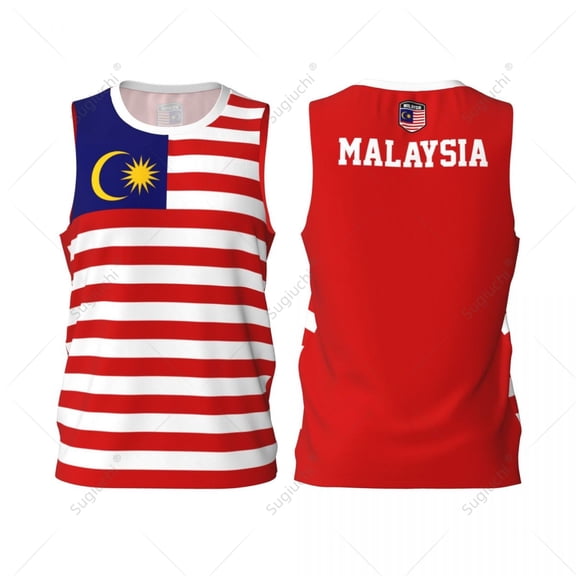 Malaysia Flag Men Basketball Sports Jersey Running Fitness Multifunction Sleeveless tshirt Exclusive Custom Name Nunber
