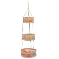 thumbnail image 4 of Cesta colgante de frutas Ticfox de ratán 3 niveles multifuncional plegable, 4 of 14