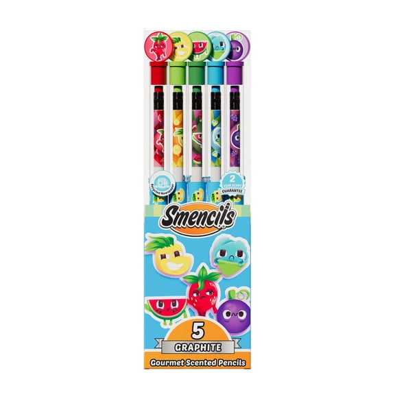 Smencils - Patented Gourmet Scented Graphite HB #2 Pencils Made from Recycled Newspapers, 5 Count, Gifts for Kids, School Supplies
