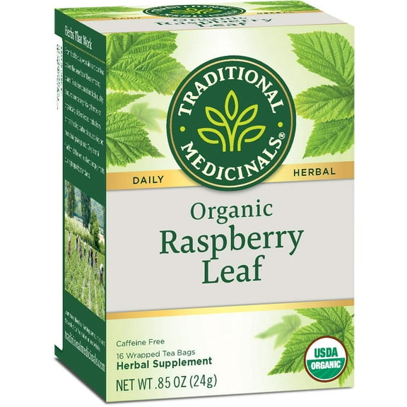 Traditional Medicinals Raspberry Leaf Herbal Tea Organic, 16 CT (Pack - 3)