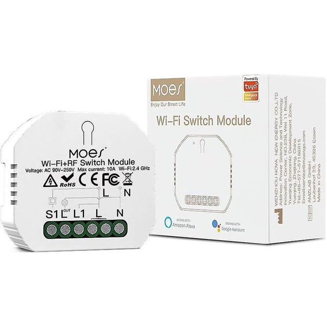 RF433 Smart WiFi Wireless Switch, Smart Life Connected Relay Switch Tuya App Remote Control