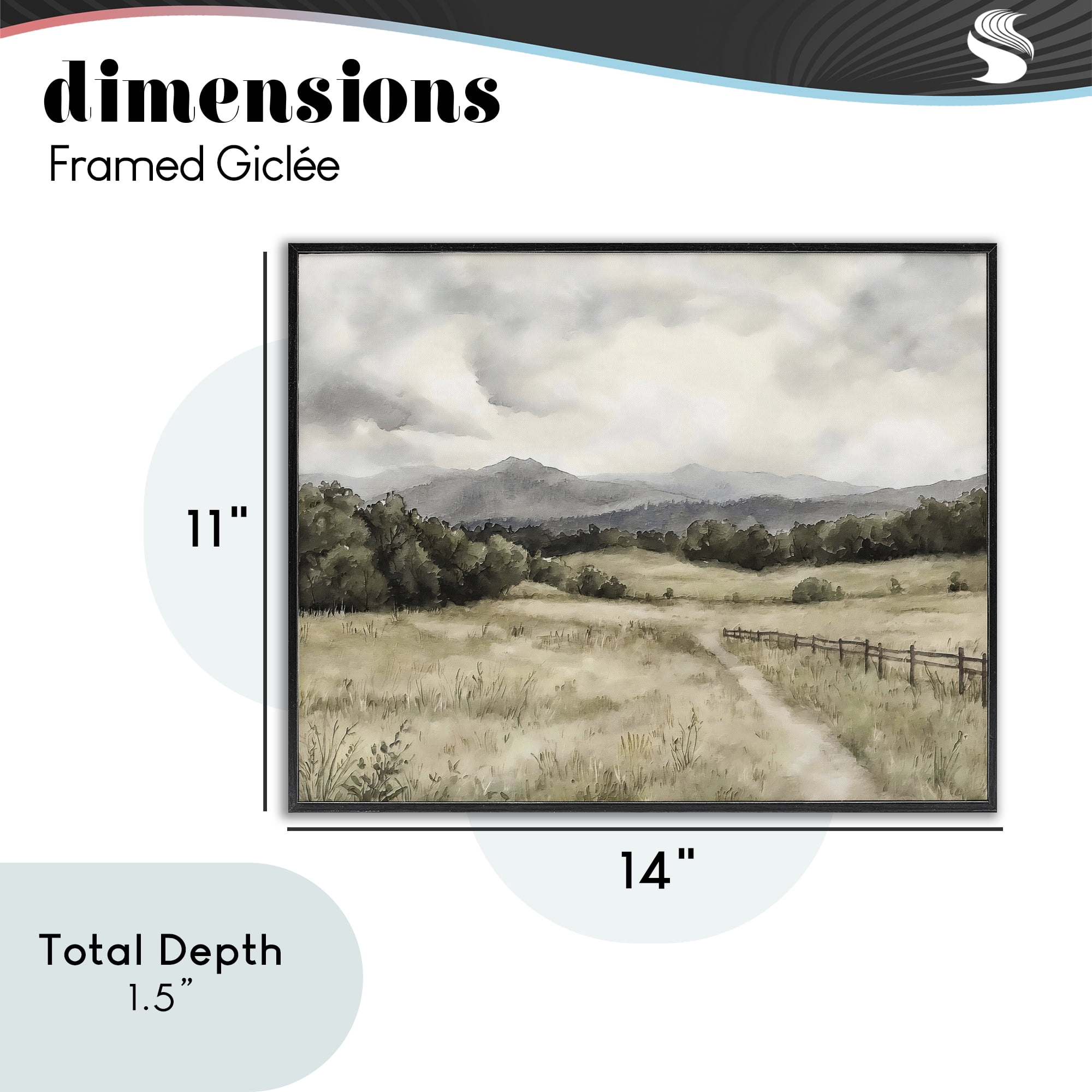 Stupell Industries Muted Trail Along Fence Black Framed Giclee Art, design by Riley B