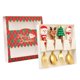 thumbnail image 1 of Juego de 4 tenedores y cucharas navideñas, vajilla navideña, decoración navideña, caja roja dorada, 1 of 9