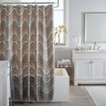 thumbnail image 4 of Bath Bliss Dotted Chevron Design PEVA Shower Curtain in Grey, 4 of 6