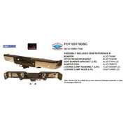 REAR STEP BUMPER ASSEMBLY; CHROME; FOR STYLESIDE MODELS; WITH PARK ASSIST SENSOR HOLES; WITH UPGRADE TOW PACKAGE [7-LUG WHEELS/CLASS 4