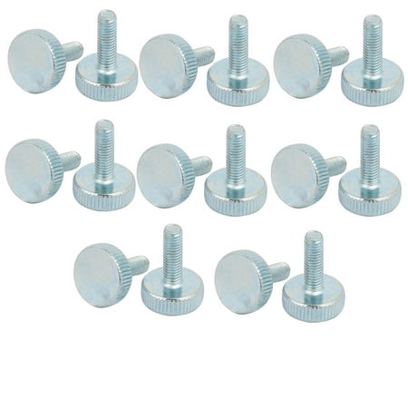 

Unique Bargains M5x16mm Thread Zinc Plated Knurled Round Head Thumb Screws Silver Blue 16pcs