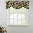 thumbnail image 2 of Tie Up Valance Curtain for Kitchen, Watercolor Tropical Plant Palm Leaf Rod Pocket Short Curtains Adjustable Tie-Up Shade Valances, Summer Leaves Window Treatment for Bathroom Living Room Bedroom, 2 of 9