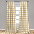 thumbnail image 5 of Ambesonne Geometric Curtains, Checkered Shabby Old, Pair of 28"x63", Orange White Cadet Blue, 5 of 5