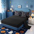 thumbnail image 3 of Manfei Cartoon Halloween 7-Piece Twin Bedding,Spooky Pumpkin Lantern Bedding Comforter Set,Black Reversible, 3 of 7