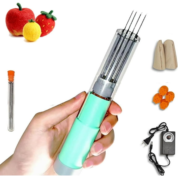 QenASHaing Electric Needle Felting Machine, Wool Felting Tool, 7-Needle Speed Adjustable Tool with 2cm Stroke, Transparent Shell for Wool Sculpting & DIY Crafts