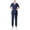 Navy, variant on Womens Scrubs Medical Scrub Set Stretch Short Sleeve Cleaning Clothes for Housekeeping Scrubs Sets Uniform