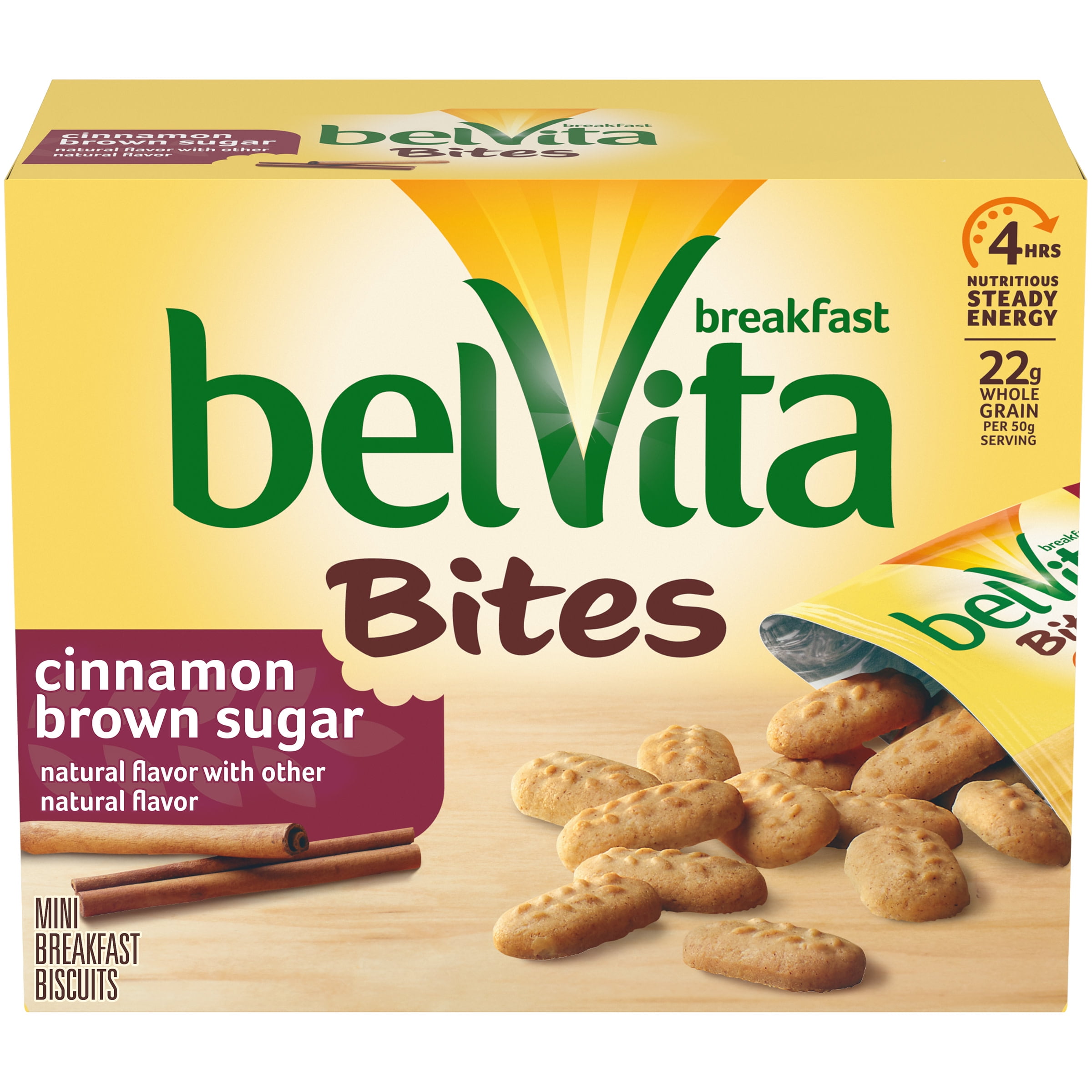 belVita Cinnamon Brown Sugar Mini Breakfast Biscuit Bites, 5 Packs