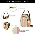 thumbnail image 4 of FORMRS Crossbody Bag for Women Quilted Travel Shoulder Cell Phone Purse with Chain Strap Handbag, Pink and Yellow Striped Pattern, 4 of 7