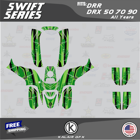 Kalair GFX Graphics Kit for Honda ATV DRR DRX50 DRX70 DRX90 (All Years) Swift Series