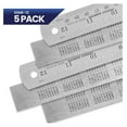 thumbnail image 2 of Unbranded Stainless Steel Ruler with Inch/Metric Conversion Table, 12 Inch, 5 Count, 5 Pack, 2 of 2