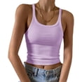 thumbnail image 1 of HSHDLDF Women's Sleeveless Tank Top Form Fitting Scoop Neck Ribbed Knit Basic Cami Shirts, 1 of 7