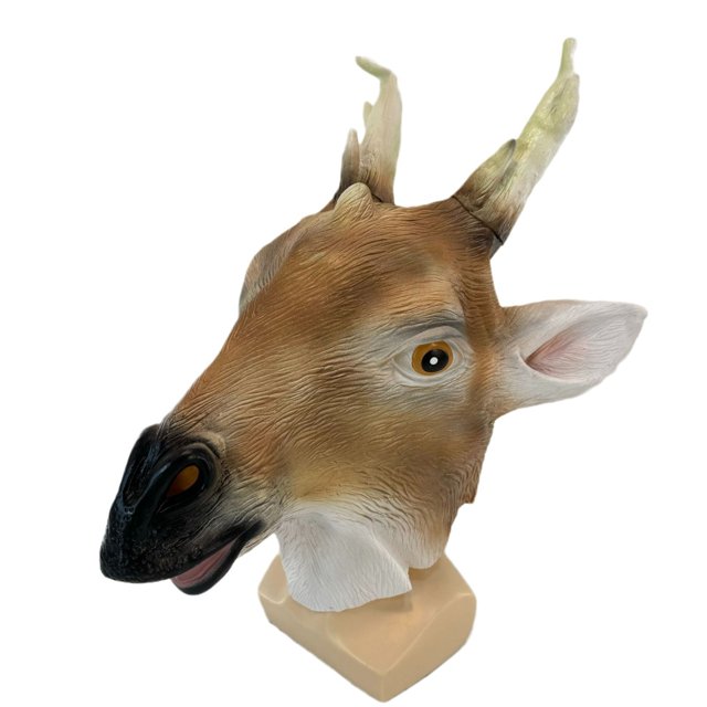 Máscara de cabeza de ciervo para cosplay, animal realista de resina