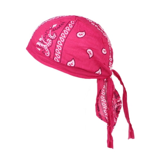FUIPVGI Pack 3 Pañuelos Cabeza Estilo Paisley - Rosa, 55x55 Cm, Poliéster, Para Deporte, Disfraz O Moda