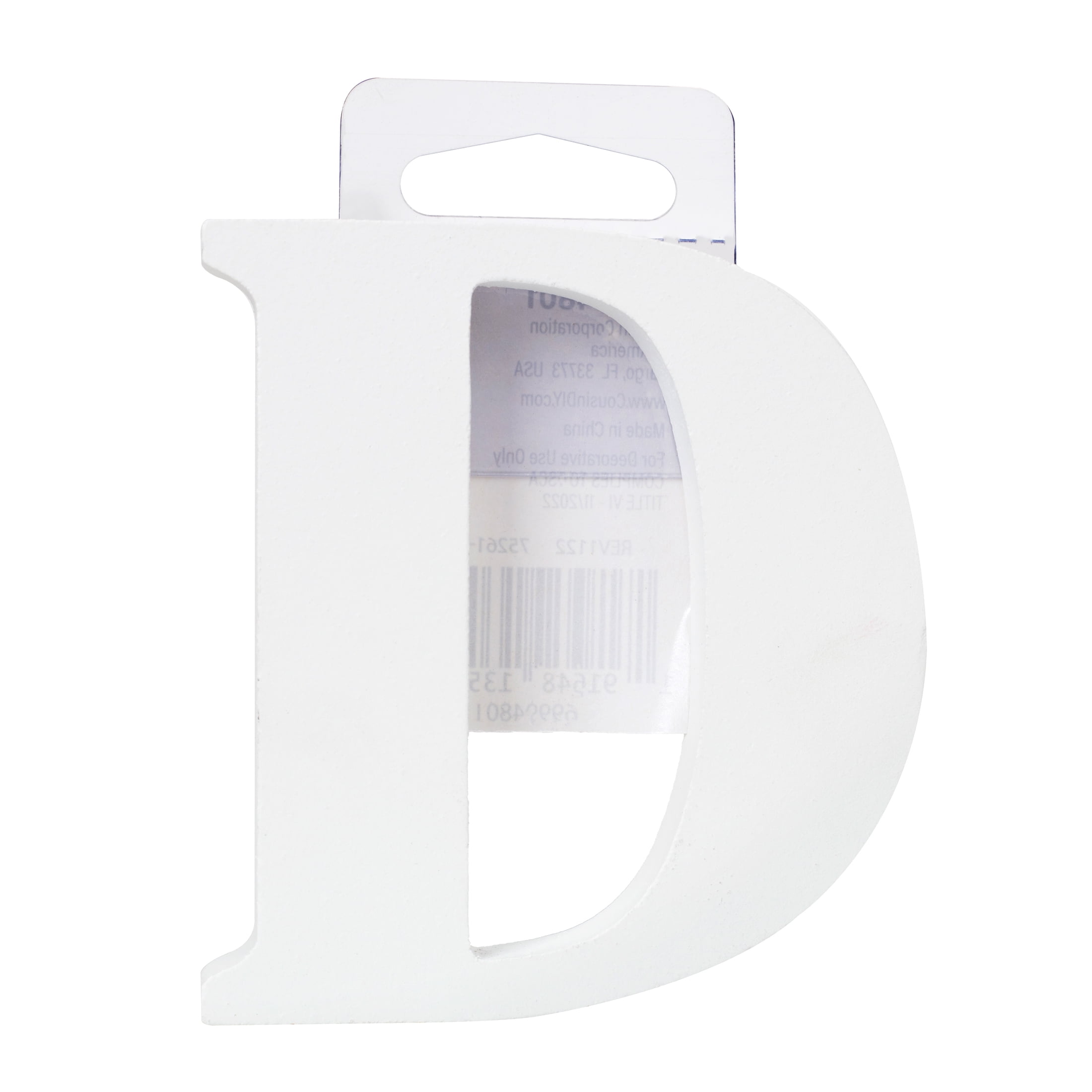 (3 pack) Cousin DIY 3" White Wood Letter "D"
