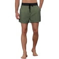 thumbnail image 5 of Unique Bargains Men's Vacation Solid Color Drawstring Elastic Waist Surfing Shorts 32 Dark Green, 5 of 5