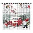 thumbnail image 3 of Skearow Xmas Drapes Grommet Christmas Curtains Blackout Linen Textured Window Curtain 2Pcs Kitchen Luxury Car Print Long Home Decor Bedroom White Red W:52''x H:54'' *2Pcs, 3 of 3
