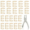 thumbnail image 1 of ZZBIQS 3 Ring Metal Loose Leaf Binder Rings with Hole Punch, Silver & Gold, 20 Count, 1 of 14