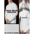 thumbnail image 4 of URBAN BUCK Men Turtleneck Long Sleeve Slim Fit Shirt - Ultra Soft Cotton Premium Winter Sweater - Warm Pullover Fitted Sweatshirt Kyle White (S), 4 of 5
