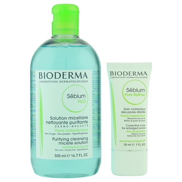 Bioderma Sebium H2O 16.7 oz & Sebium Pore Refiner Cream 1 oz
