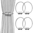 thumbnail image 1 of LAICAIW 4 Pack Attaches Magnétiques pour Rideaux, Attaches Décoratives pour Rideaux de Fenêtre (Gris), 1 of 7
