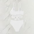 thumbnail image 5 of UTSJKR Women's Solid Color Loose Fit Two Piece Bikini, Wire Free Casual Bathing Suit, Summer Pool Side Basic Swimwear White S, 5 of 5