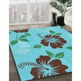 thumbnail image 2 of Ahgly Company Indoor Square Patterned Deep-Sea Green Area Rugs, 6' Square, 2 of 6