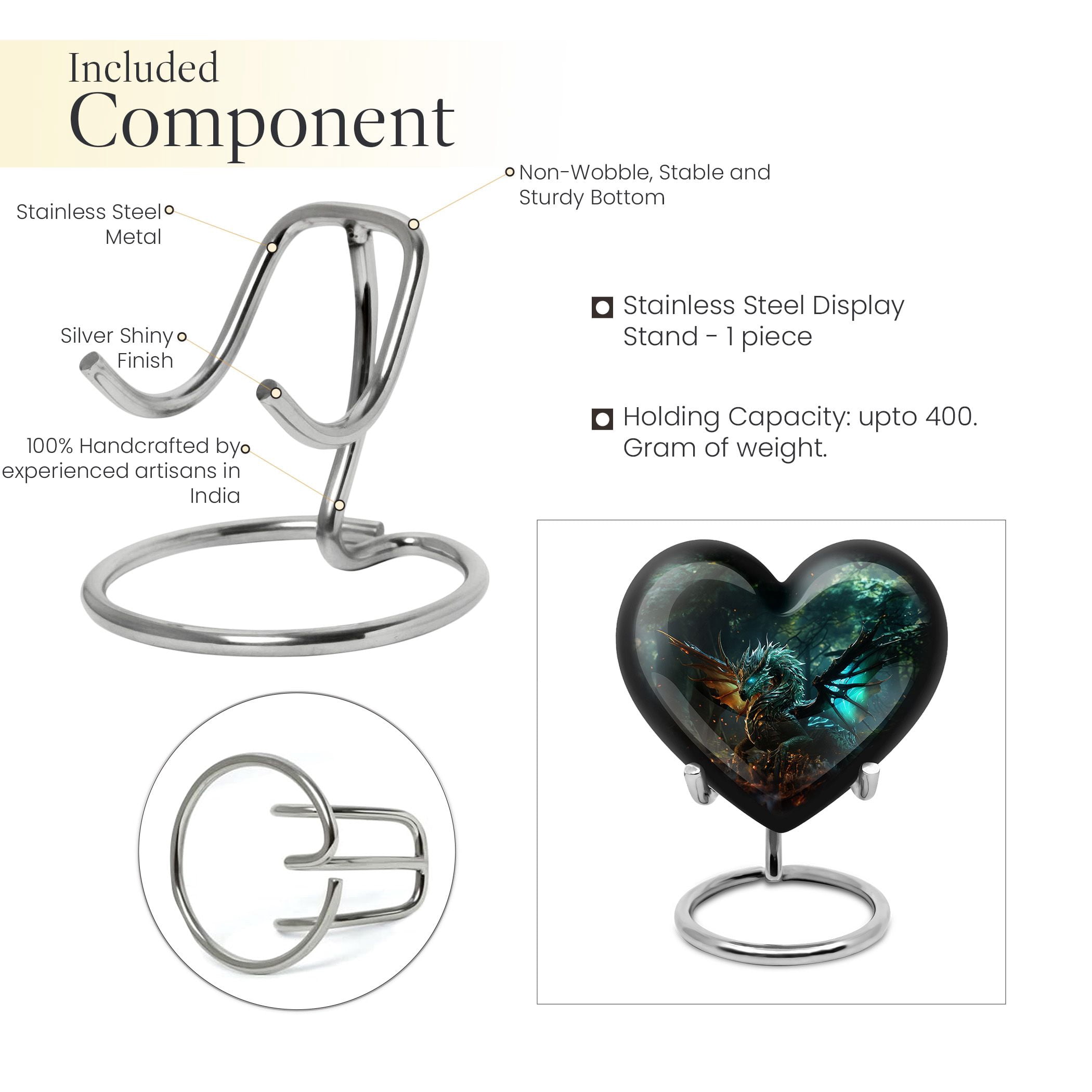 Dragon's Forest Mini Heart Urns For Human Ashes Keepsake - Urns For Women Human Ashes - Heart Urns For Human Ashes - Cremation Urns For Men - Keepsake Urns For Human Ashes Set Of 4 ( 3inch, 4pcs)