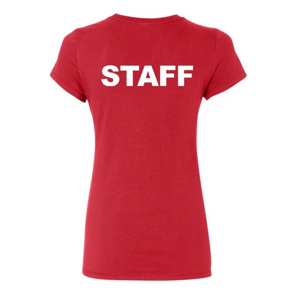 Tee Hunt Staff Women's T-Shirt Event Staff Uniform Employee Party Security Shirt, Red, X-Large