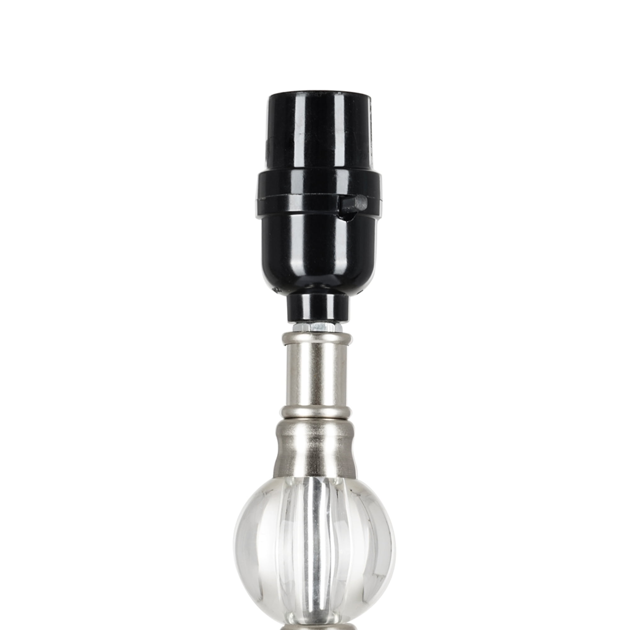 (2 pack) Better Homes & Gardens Brushed Nickel & Glass Table Lamp Base 14"H