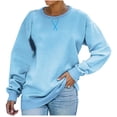 thumbnail image 1 of T-shirt Ample pour Femmes Manches Longues Blouse Col Rond Hauts Décontractés Chandail en Molleton, 1 of 1