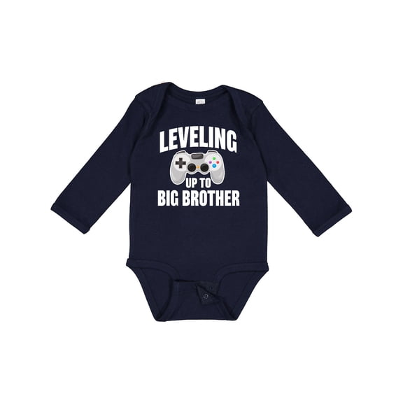 Inktastic Leveling Up to Big Brother Boys Long Sleeve Baby Bodysuit