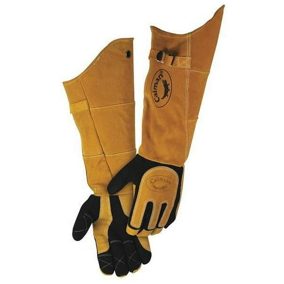 Welding Gloves, Deerskin, Tan/Black