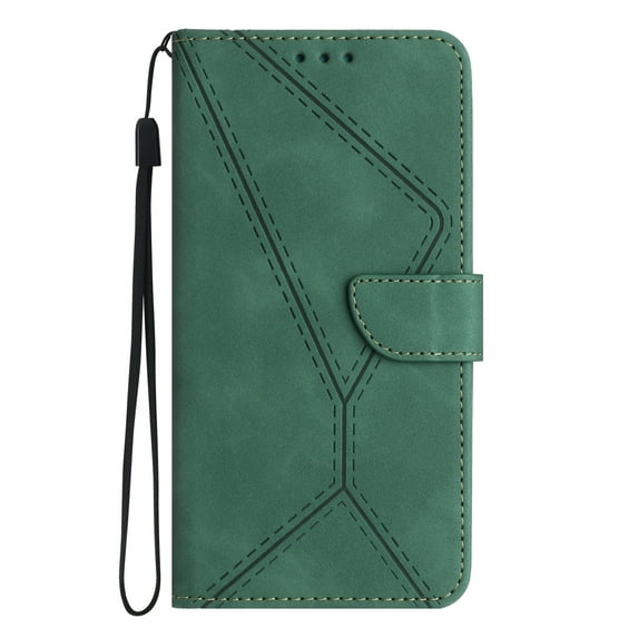 ELEHOLD for Samsung Galaxy S21 FE Flip Wallet Case, Magnetic PU Leather Wallet Case with Card Holder Kickstand Hand Strap Shockproof Folio Flip Protective Cover, green