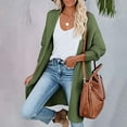 thumbnail image 2 of Yigetop Long Cardigans for Women Women Autumn and Winter Casual Knitted Cardigan Solid Color Mid Length Sweater Cardigan Coat Knit Cardigan Green L, 2 of 6