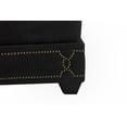 thumbnail image 6 of Chic Home Prezton Linen Contemporary Nail head detailing Wooden Leg Ottoman, Black, 6 of 8