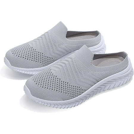 

hotio 2024 Womens Shoes Women Canvas Mules Memory Foam Clipper Sneakers Comfortable Slip On Mule Holiday Shoes