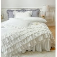thumbnail image 2 of Waterfall Ruffle Duvet Cover ,3  White Shabby Chic Bedding Solid Color Soft and Breathable with Zipper Closure & Corner Ties, 2 of 7