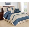 thumbnail image 1 of 7 Piece Liverpool Jacquard Circle Patchwork Comforter Set Size: Queen, King, Calking, 1 of 1