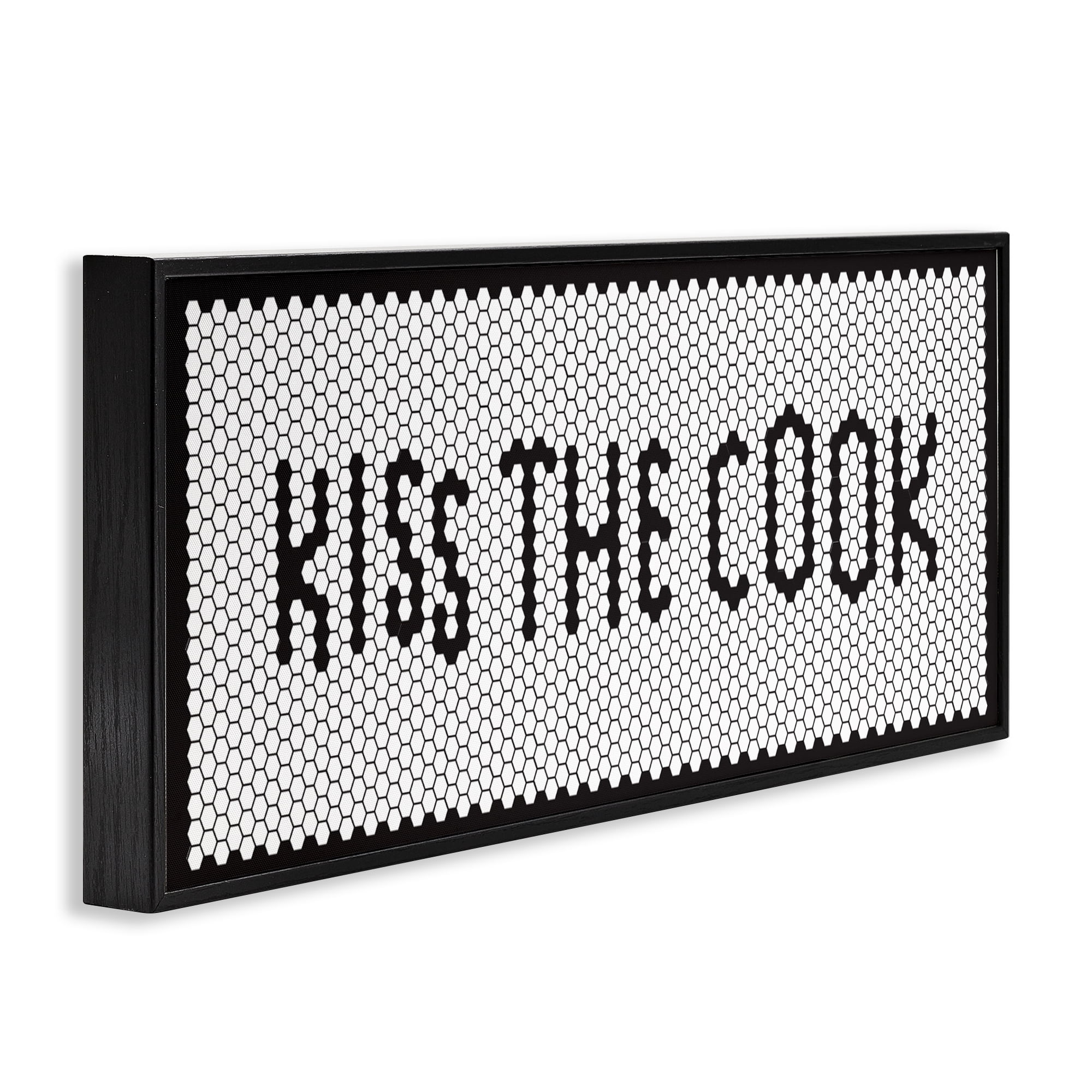 Stupell Industries Retro Kiss The Cook Black Framed Giclee Art, design by Elizabeth Medley