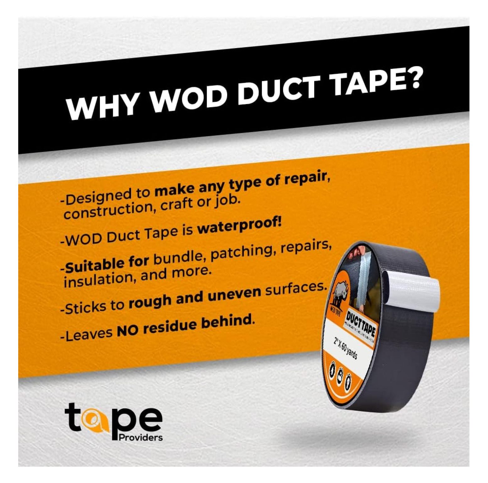 WOD DTC10 Advanced Strength Industrial Grade Dark Green Duct Tape, 12 inch x 60 ft. Waterproof, UV Resistant For & Home Improvement