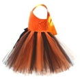 thumbnail image 5 of Mercatoo Girls Halloween Pumpkin Dress 𝐂osplay Outfits for Holiday 𝐂arnival Kids Toddler H𝐚lter Layer Tulle Bow Dress, 5 of 7