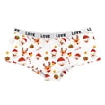 thumbnail image 5 of Gibobby Bikini elástico algodón Pantalones cortos con estampado navideño para mujer, ropa interior divertida tipo bóxer, bragas para mujer, pijamas （Blanco， L), 5 of 5