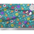 thumbnail image 3 of Soimoi Green Cotton Duck Fabric Flower Artistic Print Fabric by the Yard 42 Inch Wide, 3 of 3