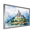 thumbnail image 2 of Designart "Magical Castle Alongside a Lake" Architecture Framed Wall Art Decor - Traditional Blue Castles Entryway Framed Wall Art Print, 2 of 6