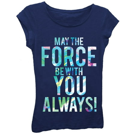 Lucasfilm Star Wars May The Force Be With You Always Short Sleeve Graphic T Shirt With Crystalline Little Girls Big Girls